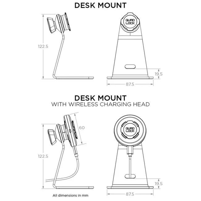 Quad Lock Home/Office - Desk Mount