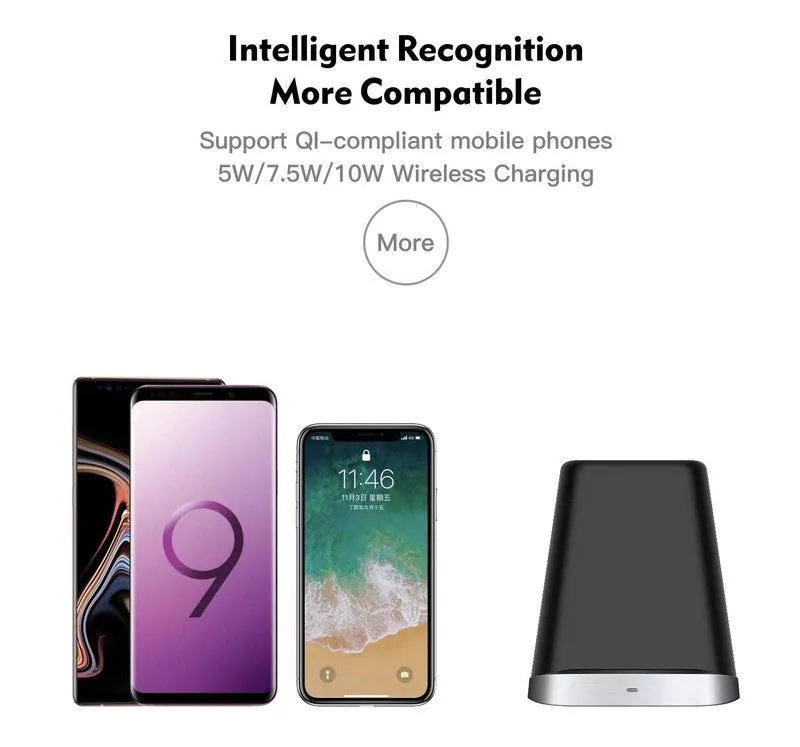 Quick Charge QI Wireless Charger for iPhone and Android   Organizer