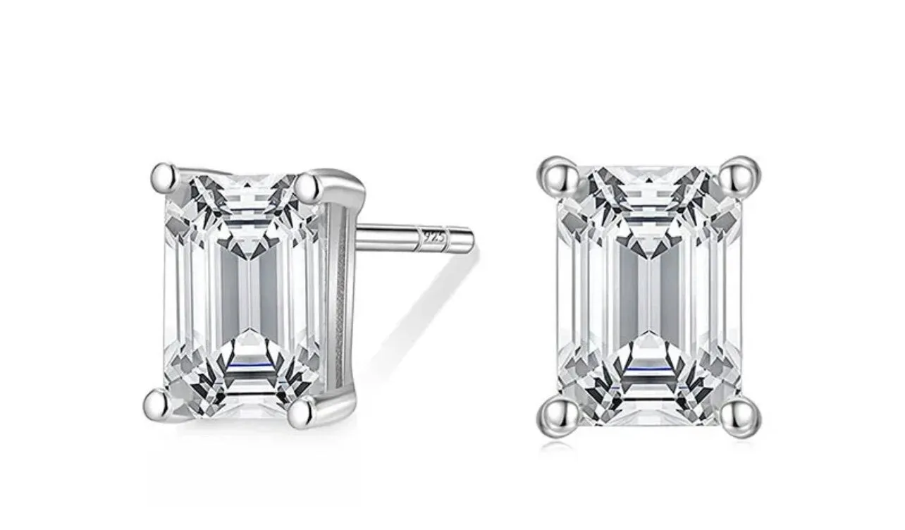 RECTANGLE DIAMOND STUDS