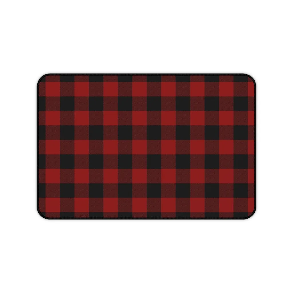 Red and Black Buffalo Plaid Desk Mat