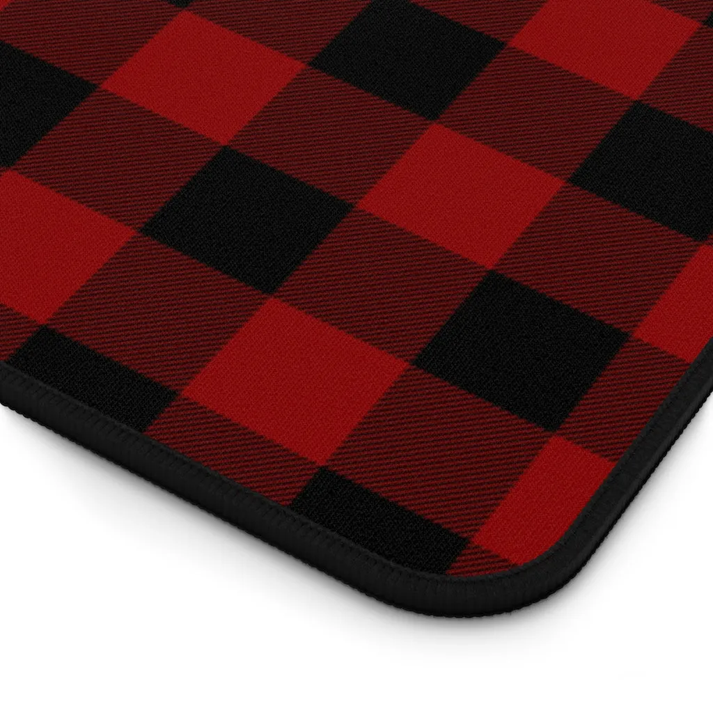 Red and Black Buffalo Plaid Desk Mat