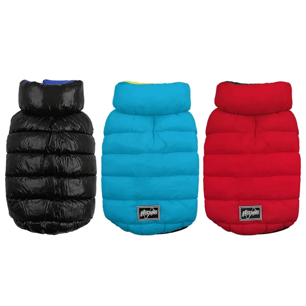 Reversible Water-Resistant Dog Puffer Coat