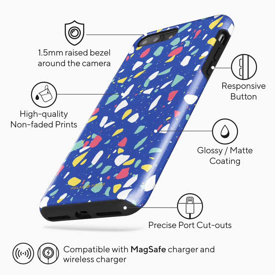 Royal Blue Terrazzo - iPhone 8 Plus/7 Plus Case