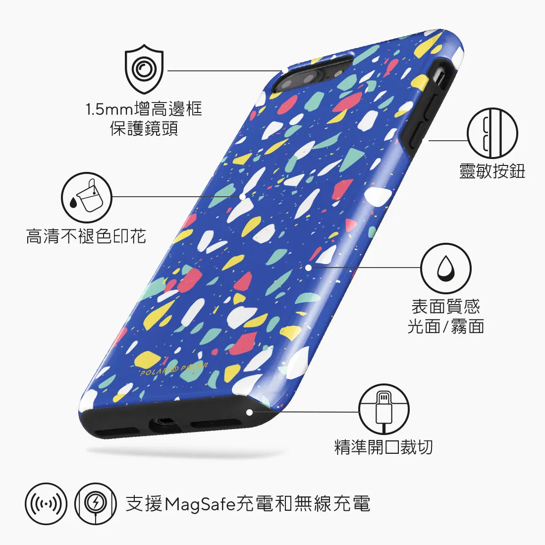 Royal Blue Terrazzo - iPhone 8 Plus/7 Plus Case