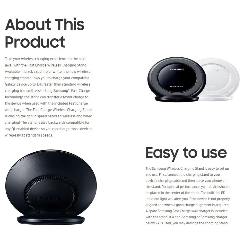 Samsung Fast Qi Wireless Charger Pad for Samsung Galaxy S10 S9 S8 Plus S7 S6 edge Note 9 8 /iPhone X XR XS 8 white