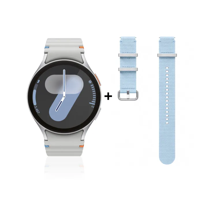 Samsung Galaxy Watch 7 BT 44mm Silver   Blue Athleisure Band