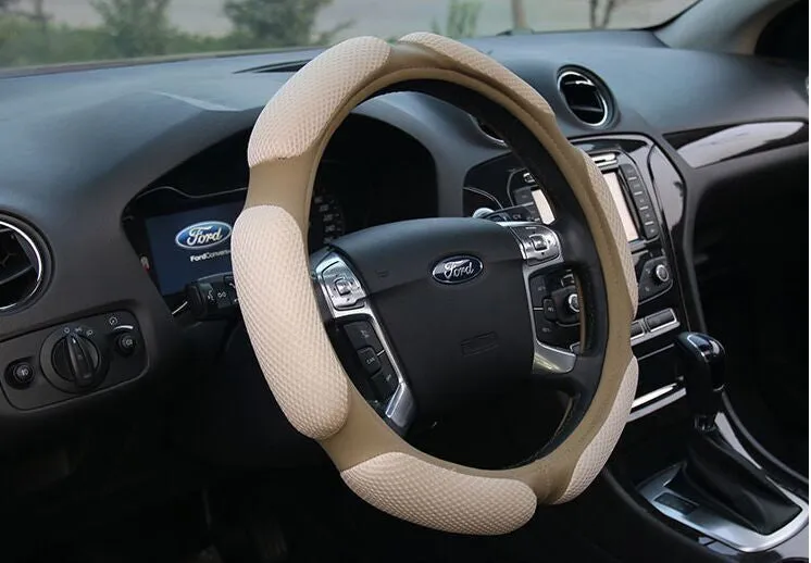 Sandwich Sport Type Car Steering Wheel Cover Anti-Slip 38CM 15"ix35 ix25 k2 k3 ....winter high car steering wheel covers