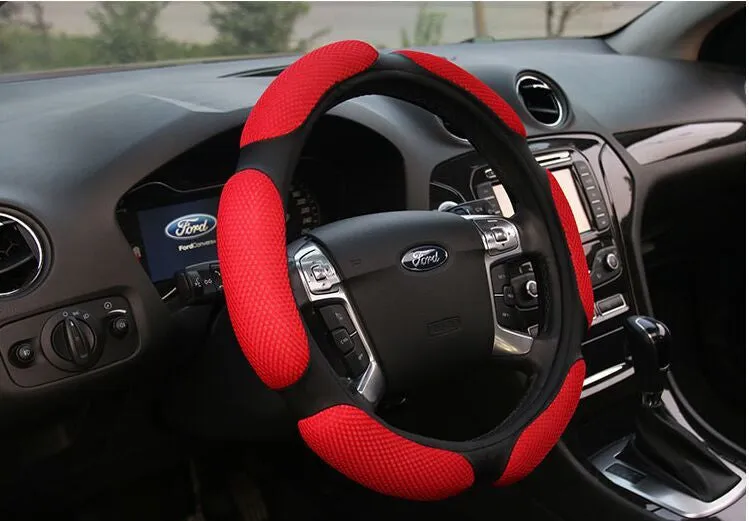 Sandwich Sport Type Car Steering Wheel Cover Anti-Slip 38CM 15"ix35 ix25 k2 k3 ....winter high car steering wheel covers