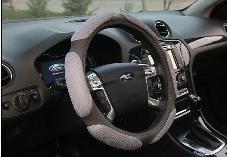 Sandwich Sport Type Car Steering Wheel Cover Anti-Slip 38CM 15"ix35 ix25 k2 k3 ....winter high car steering wheel covers