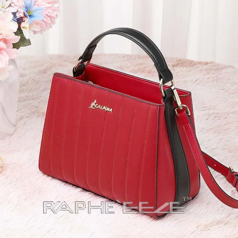 Small Tote Handbag Stain Resistant - Wine Red