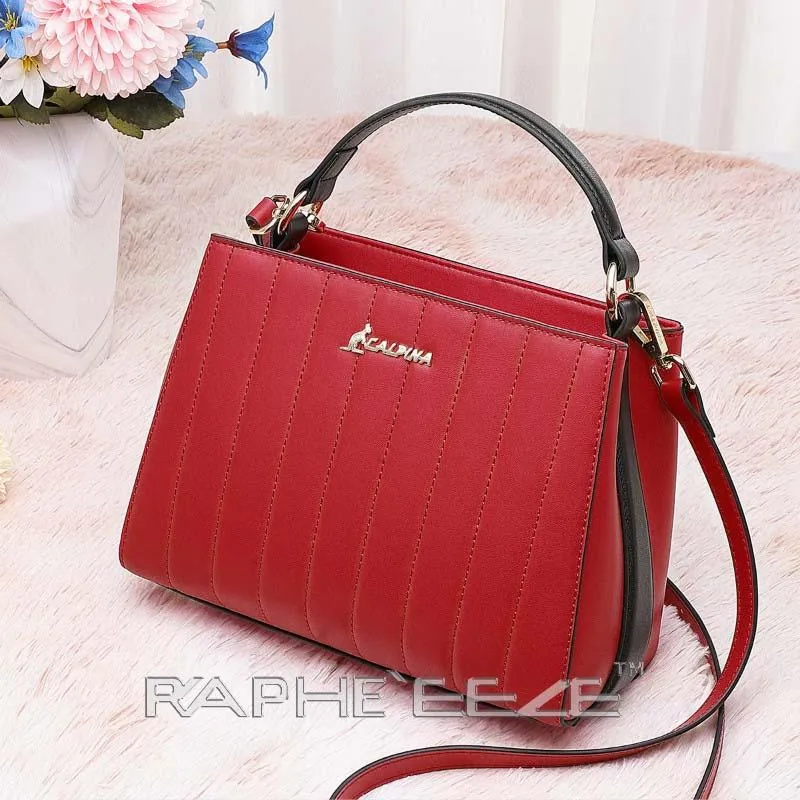 Small Tote Handbag Stain Resistant - Wine Red