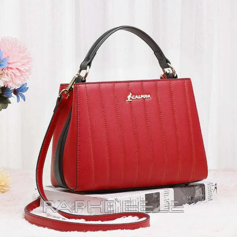 Small Tote Handbag Stain Resistant - Wine Red