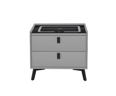 Smart Bedside Table with Wireless Charging - AIKA Grey