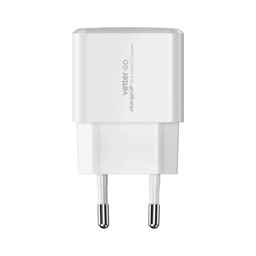 Smart Travel Charger with Type-C Cable Vetter chargeUP, 25W, White