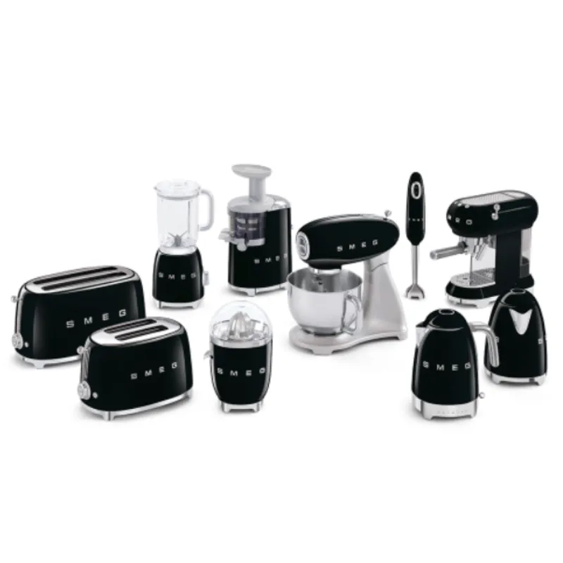 Smeg 50's Style Espresso Manual Coffee Machine Black ECF01BLSA