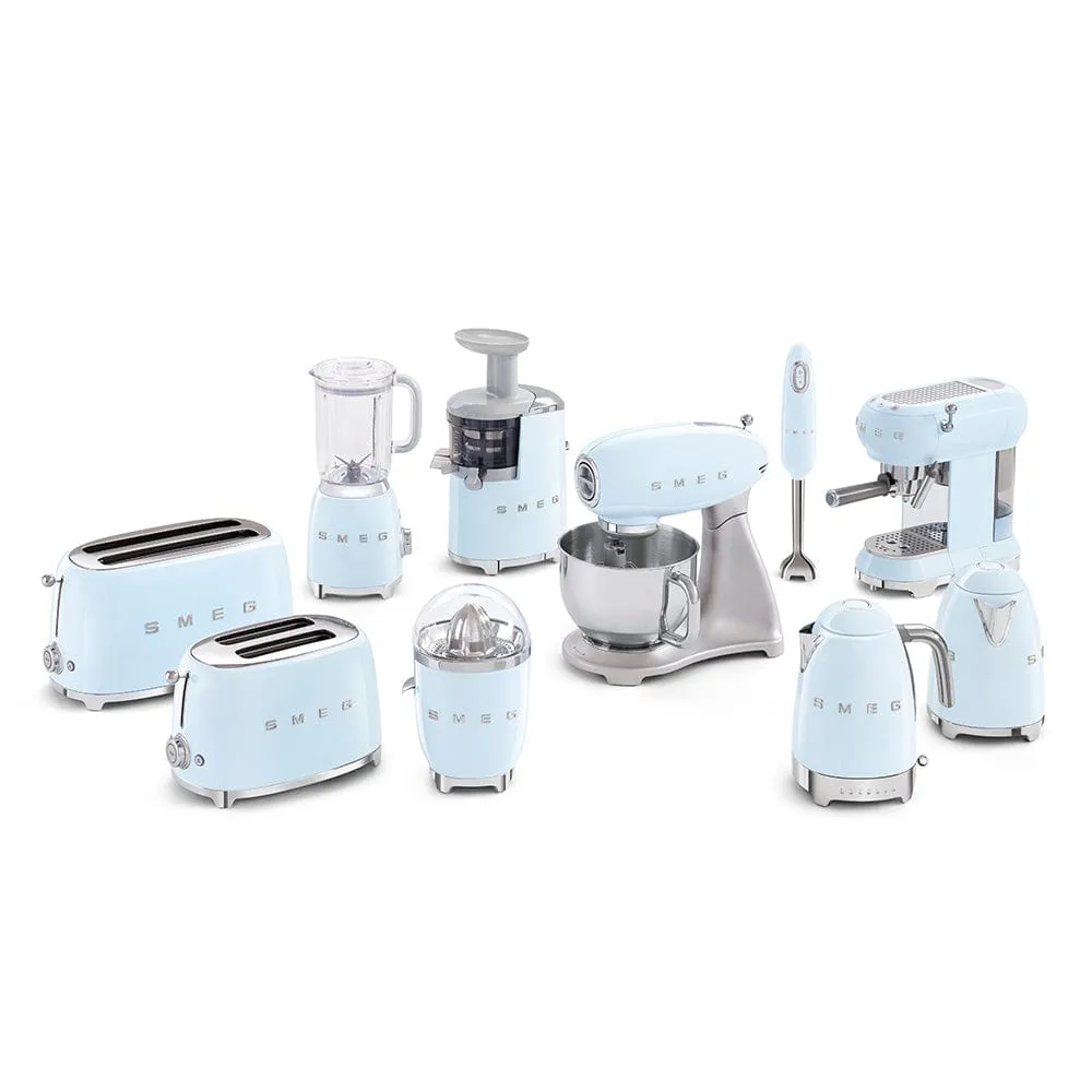 Smeg 50'S Style Espresso Manual Coffee Machine Pastel Blue ECF01PBSA