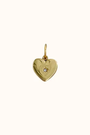 Sparkle Heart Charm (Stainless Steel)