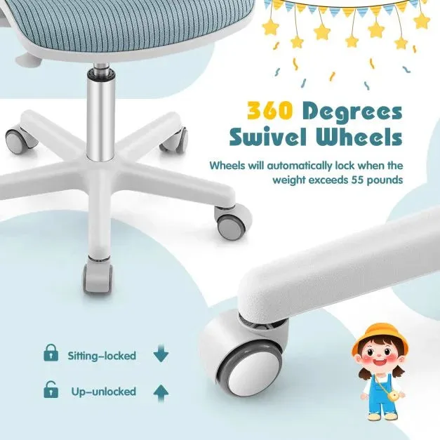 Spine Supporting & Breathable Height Adjustable Ergonomic Childrens Desk Chair | Childrens Office Chair | 6-15 Years