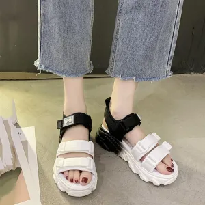 Sports Sandals Women's Casual Outer Wear Net Red Flat All-match Light and Comfortable Sports Sandals Gradient Sweet Chrysanthemum