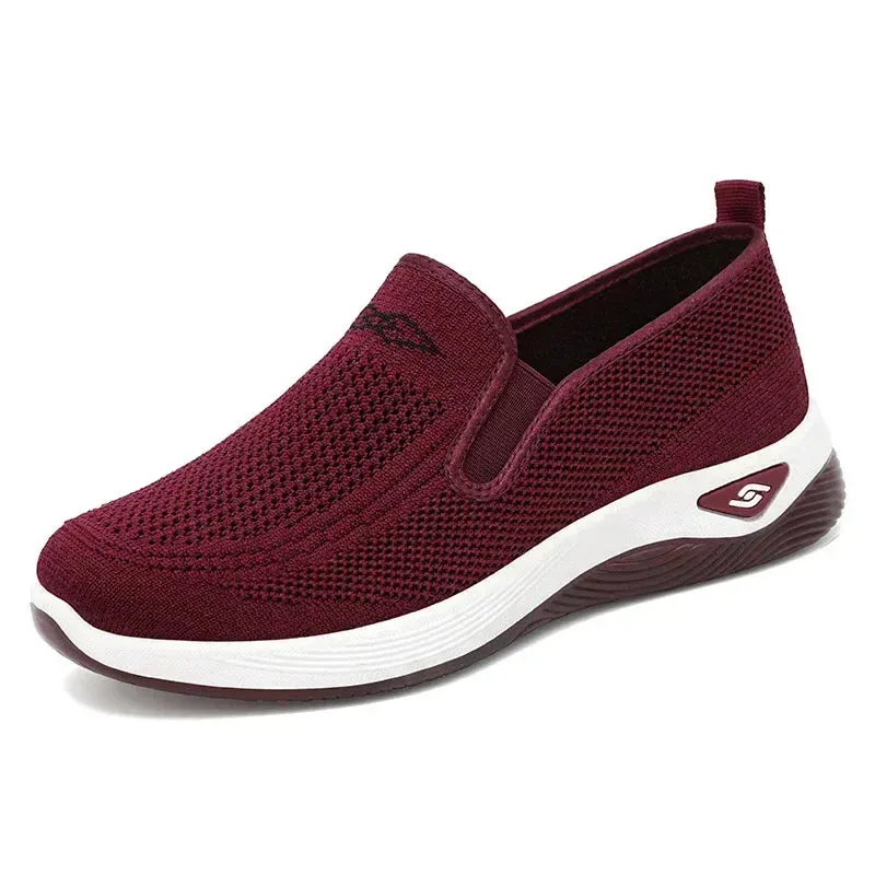 Spring and Autumn Women's Breathable Lightweight Mountaineering Shoes Comfortable Elderly Sports Shoes Casual Mom's Shoes