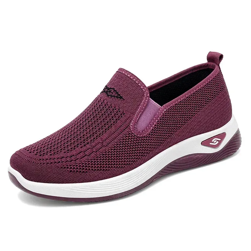 Spring and Autumn Women's Breathable Lightweight Mountaineering Shoes Comfortable Elderly Sports Shoes Casual Mom's Shoes