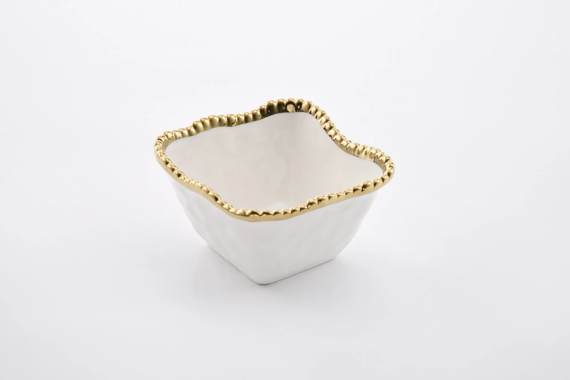 Square White and Gold Dip bowl