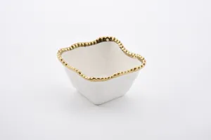 Square White and Gold Dip bowl