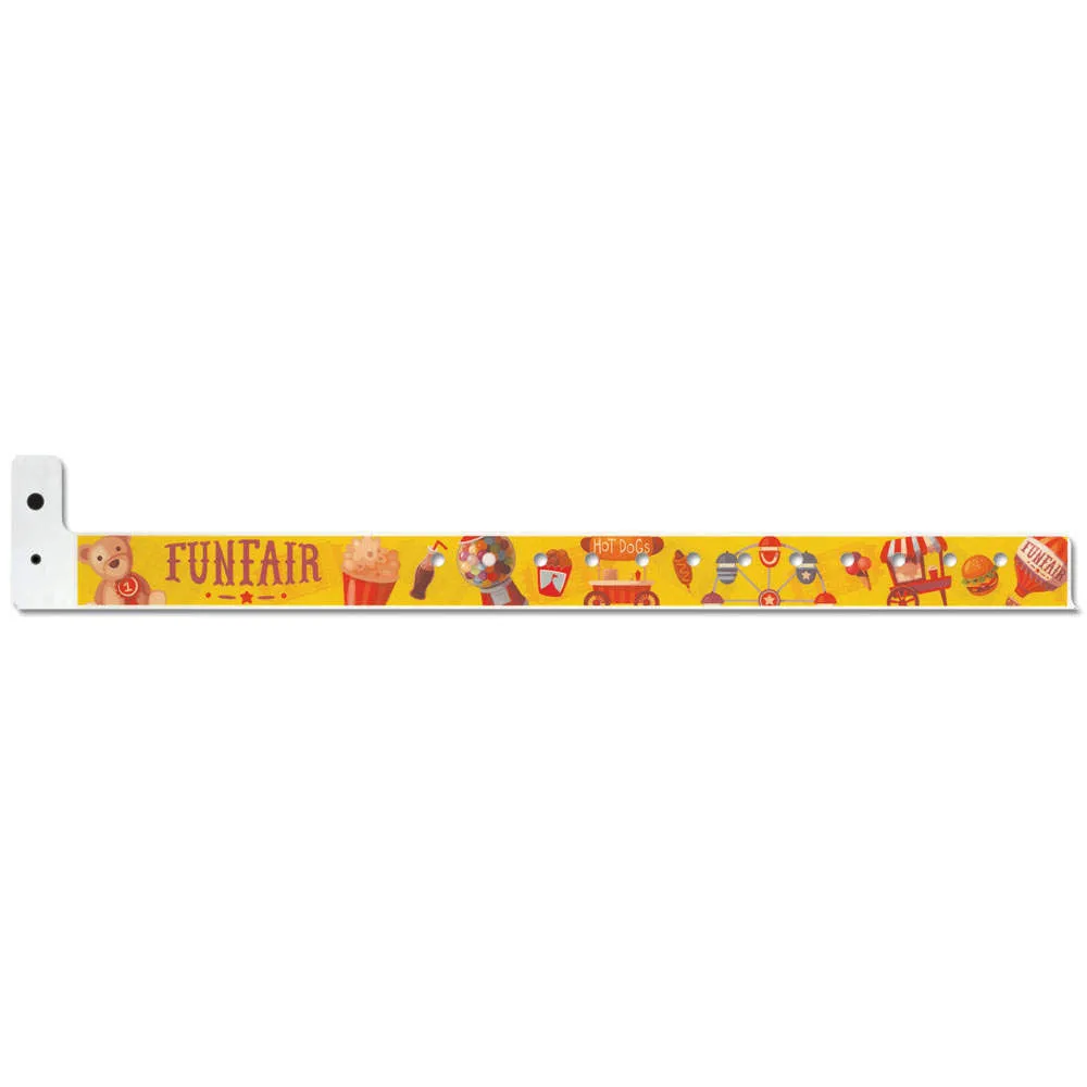 SuperBand® Expressions Plastic Wristbands 3/4" Fun Fair Design 4072 - Yellow (500/Box)