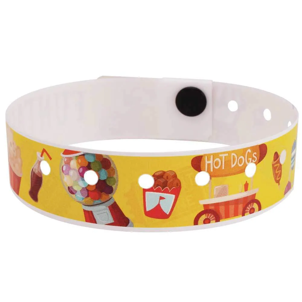 SuperBand® Expressions Plastic Wristbands 3/4" Fun Fair Design 4072 - Yellow (500/Box)