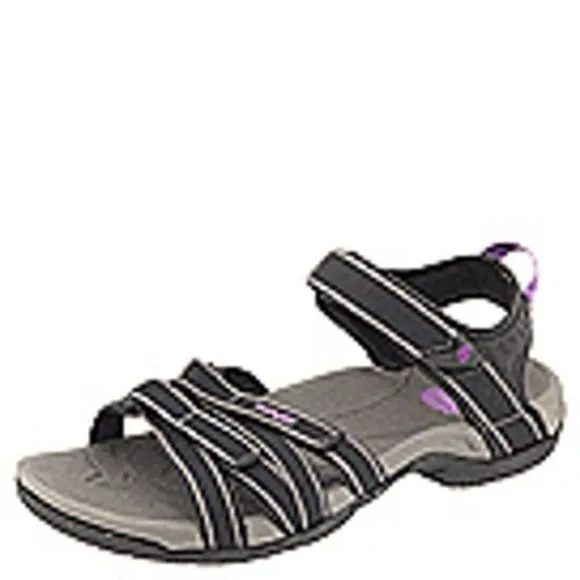 TEVA WOMEN'S TIRRA SANDAL,BLACK/GREY,9 M US