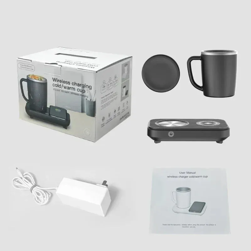 ThermoLuxe | 3-in-1 Smart Mug Warmer with Wireless Charging