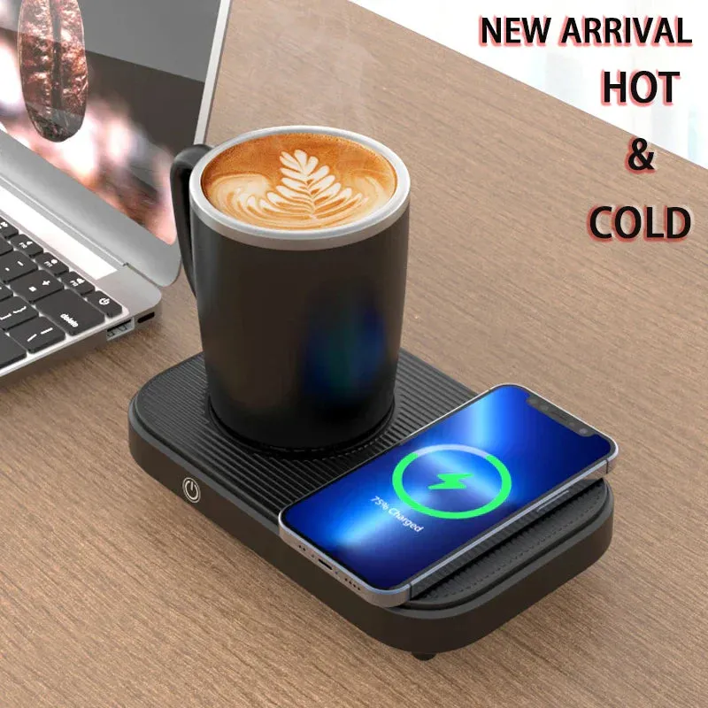 ThermoLuxe | 3-in-1 Smart Mug Warmer with Wireless Charging