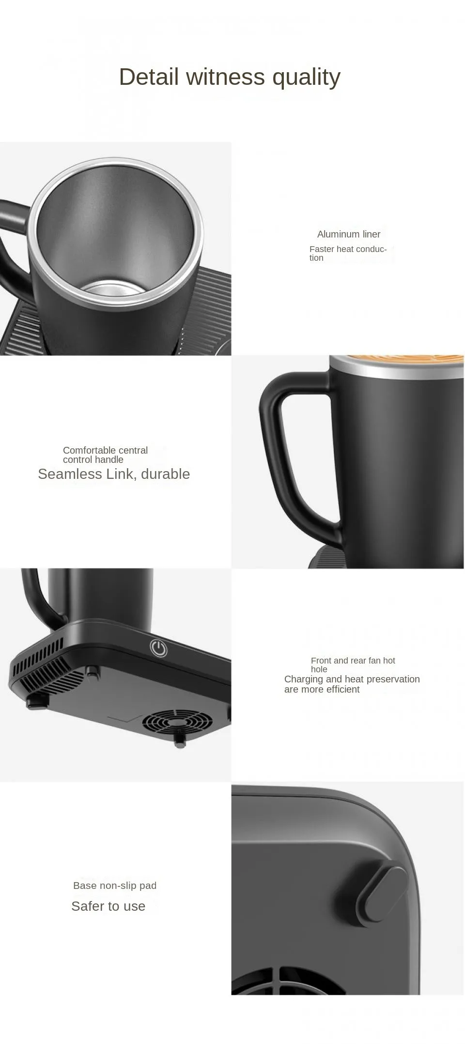 ThermoLuxe | 3-in-1 Smart Mug Warmer with Wireless Charging