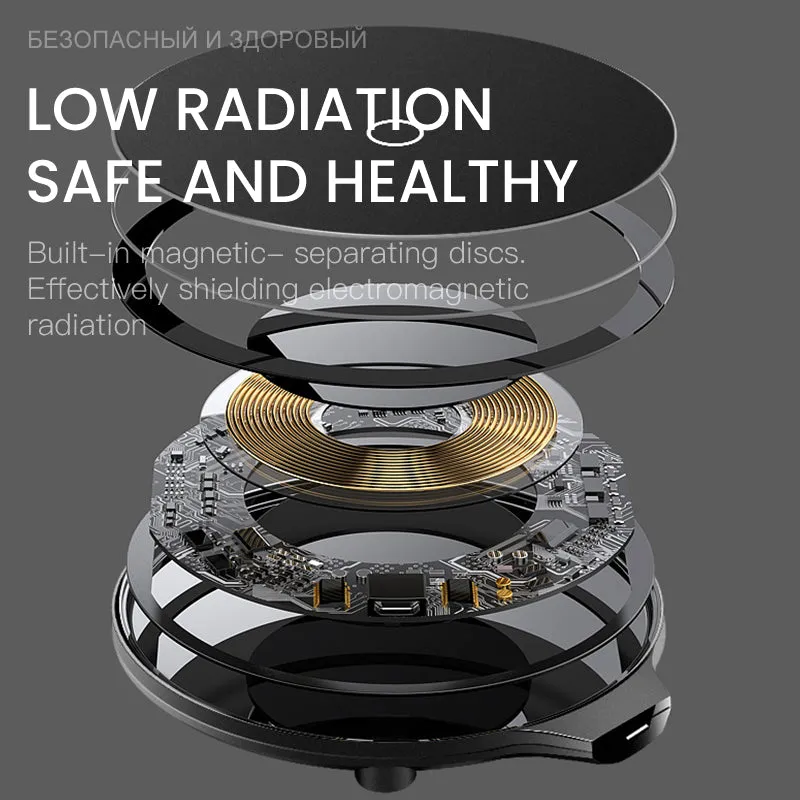 Thin Wireless Charging Pad with USB Cable for Mobile Phone black