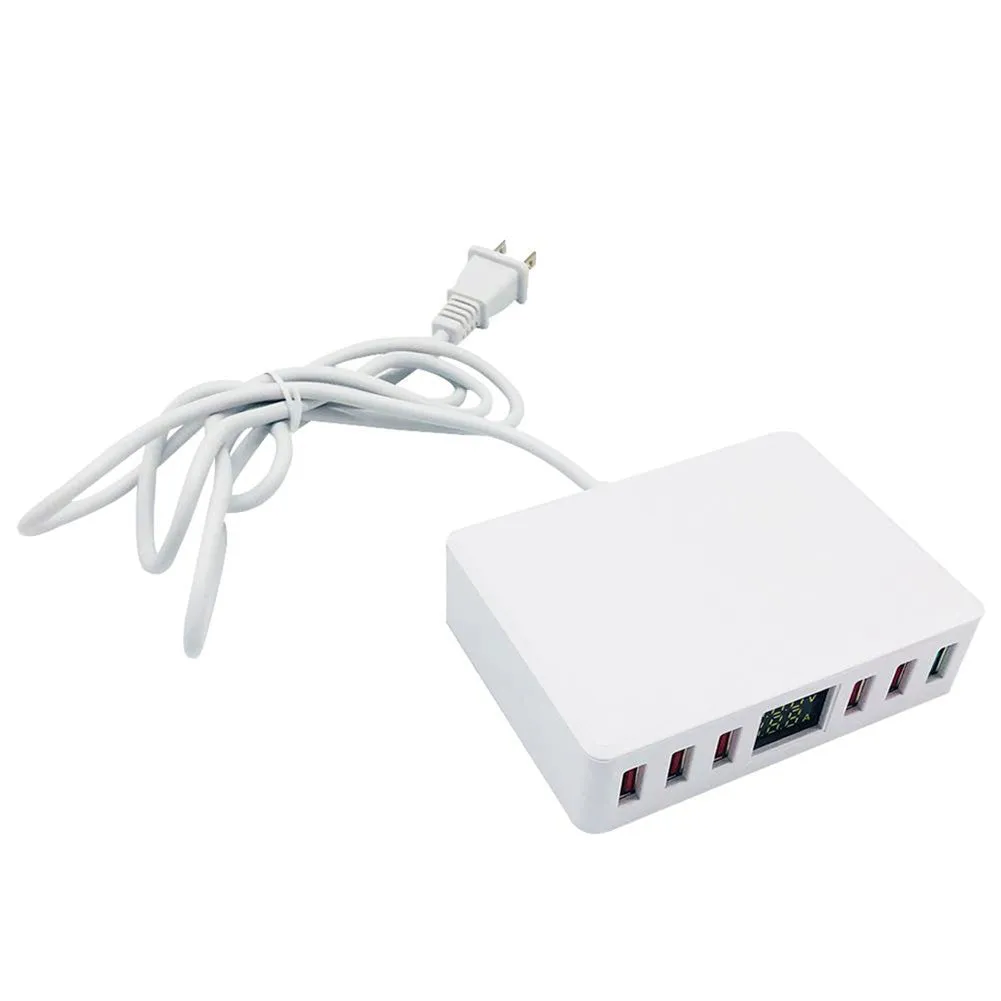 Travel Charger 6-USB Port Digital Display Extended Socket QC 3.0 Fast Charge Station Multi-Port USB Charging Plug AU Plug