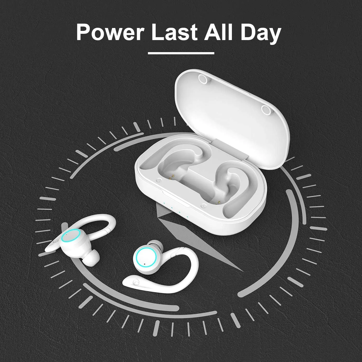 True Wireless Earbuds with Charging Case IPX 7 Waterproof over Ear Bluetooth Headphones