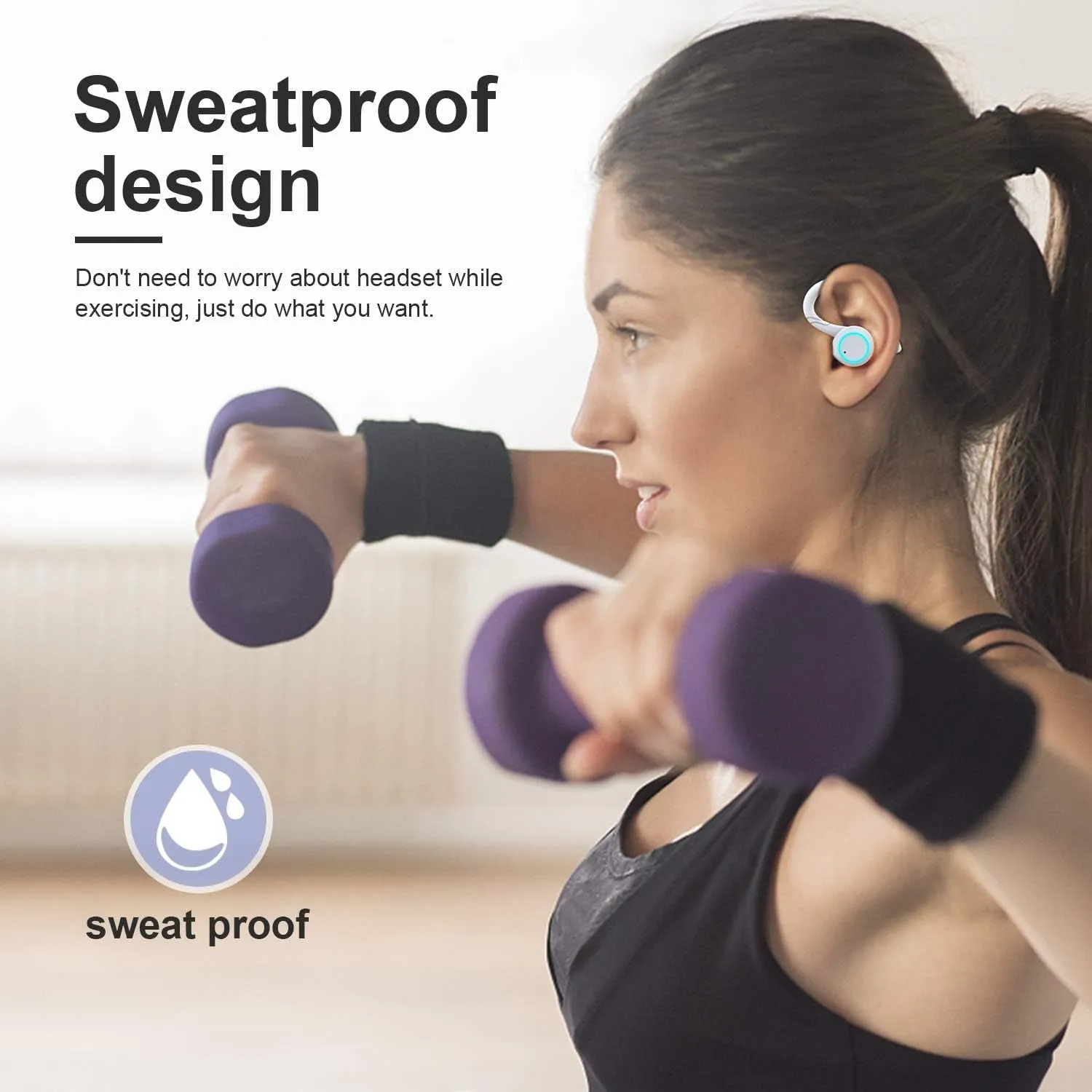 True Wireless Earbuds with Charging Case IPX 7 Waterproof over Ear Bluetooth Headphones