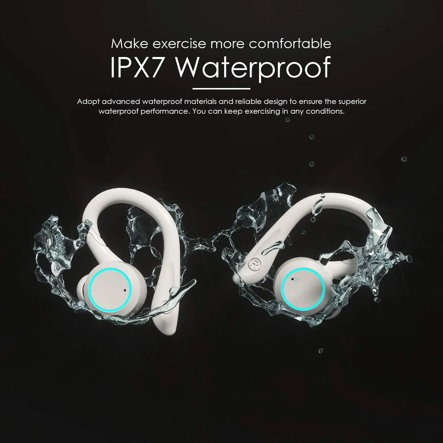 True Wireless Earbuds with Charging Case IPX 7 Waterproof over Ear Bluetooth Headphones