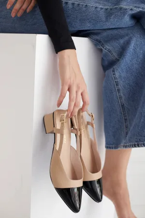 Two-Tone Slingback Nude/Black