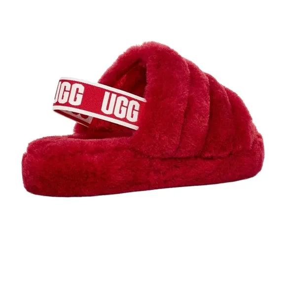 UGG Kids Fluff Yeah Slide- Ribbon Red