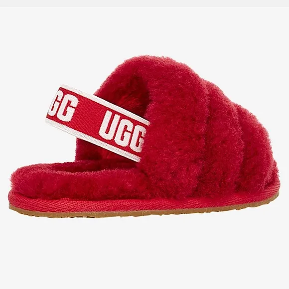 UGG Kids Fluff Yeah Slide- Ribbon Red