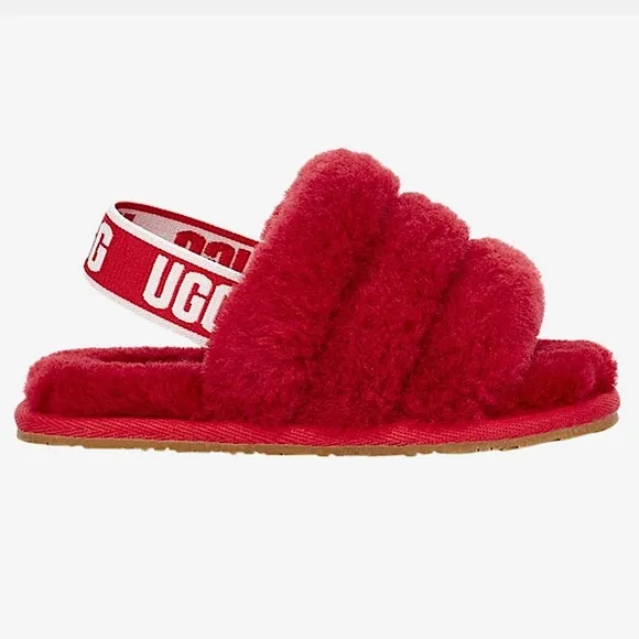 UGG Kids Fluff Yeah Slide- Ribbon Red
