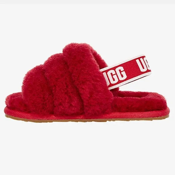 UGG Kids Fluff Yeah Slide- Ribbon Red