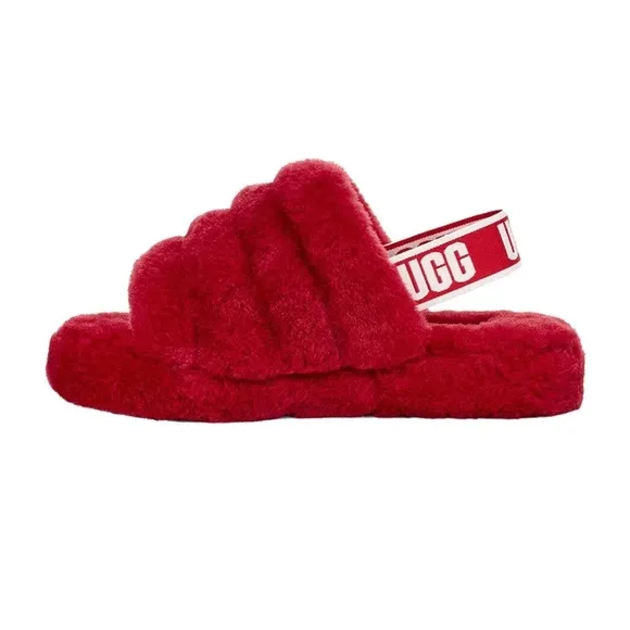 UGG Kids Fluff Yeah Slide- Ribbon Red