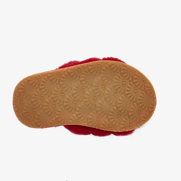 UGG Kids Fluff Yeah Slide- Ribbon Red