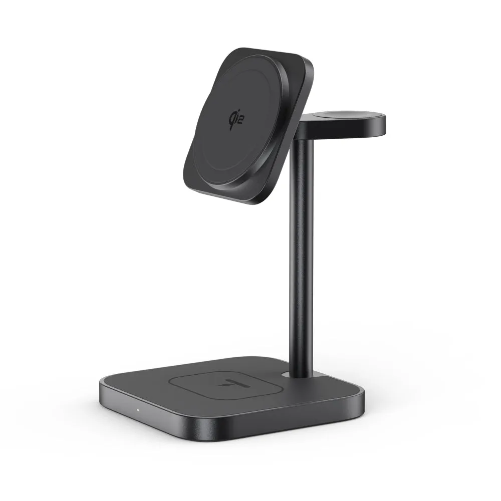 Ultra-Rise Qi2 15W 3 in 1 Wireless Charging Station
