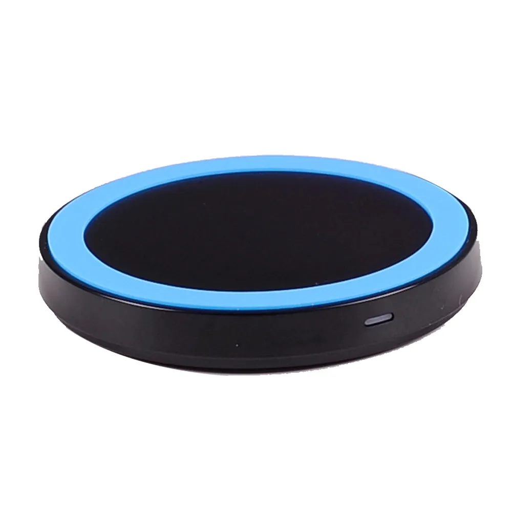 Universal Small Thin Round Wireless Charger For QI Standard Mobiles Wireless Charging Black red