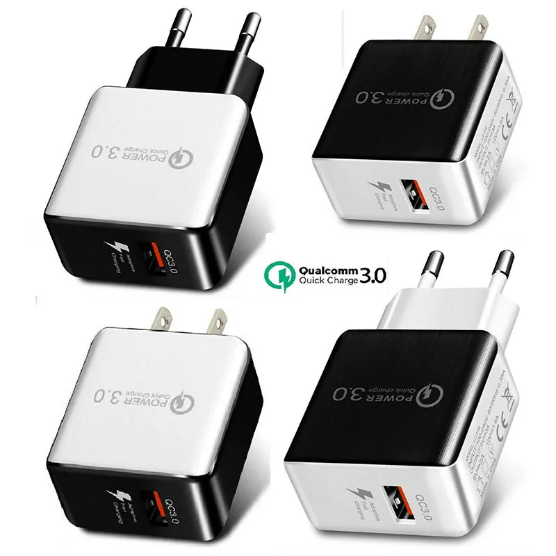 USB Fast Charging Quick Wall Charger Adapter Plug for Samsung Android iPhone LG black_US plug