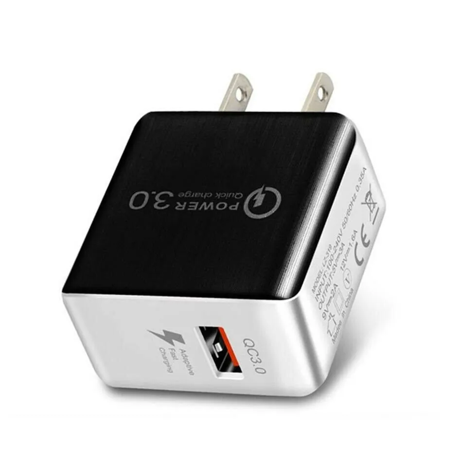 USB Fast Charging Quick Wall Charger Adapter Plug for Samsung Android iPhone LG black_US plug