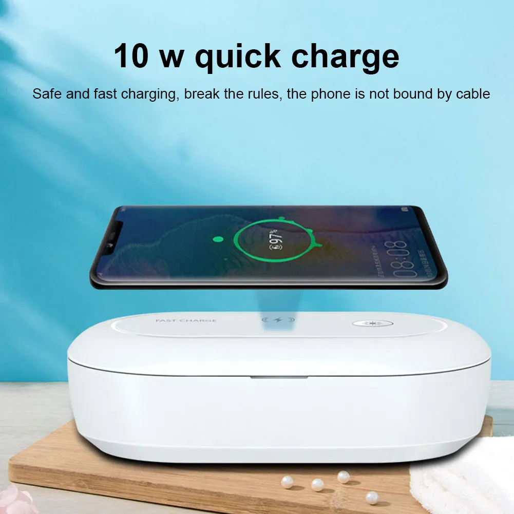 UV Sanitizing Box for Mask Wireless Charger Disinfection Machine Wireless Charger white